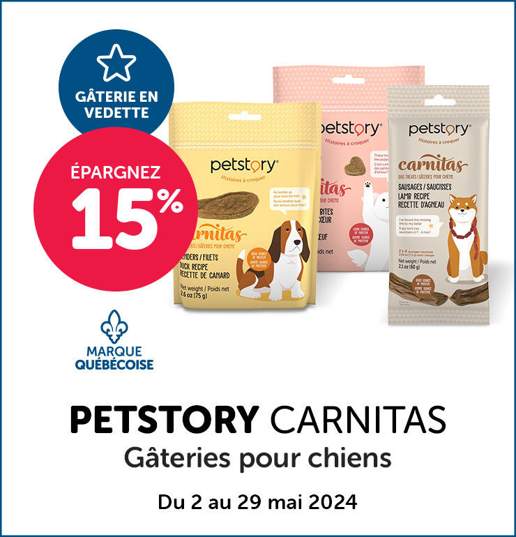 Épargnez 15% sur les gâteries pour chiens Petstory Carnitas