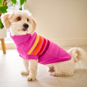 Sculpted Coastline Turtleneck for Dogs, Pink Wave