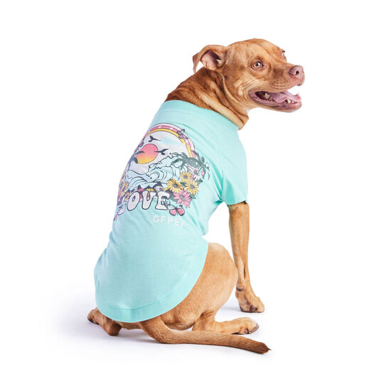 T-shirt graphique pour chiens, aqua chin&eacute; Image NaN