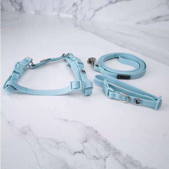 Ensemble de promenade en silicone pour petits chiens, Bleu glac&eacute; Image NaN