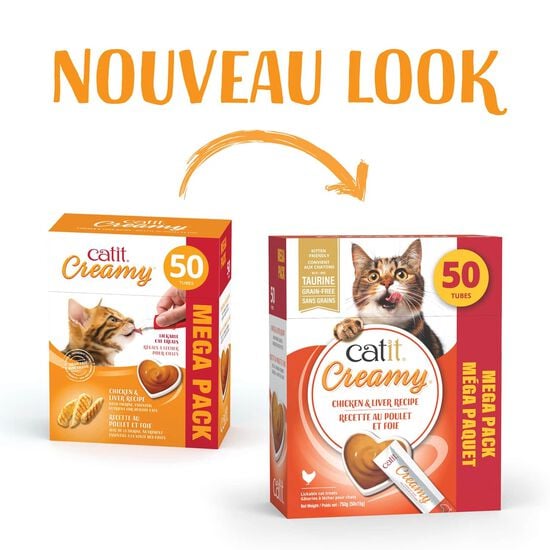 G&acirc;terie Creamy pour chats, poulet et foie, paquet de 50 Image NaN
