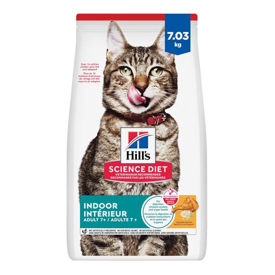Nourriture sèche « Indoor » au poulet pour chats de 7 ans et +, 7,03 kg Image NaN