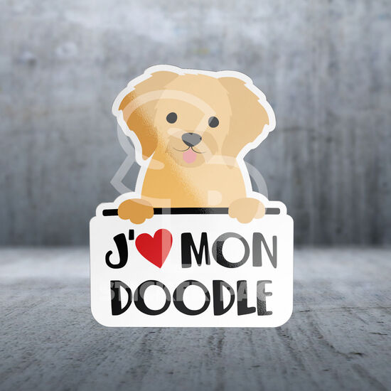 Dogs I Love Doodle Sticker, French Image NaN