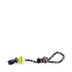 coloured rope with handle and tennis ball