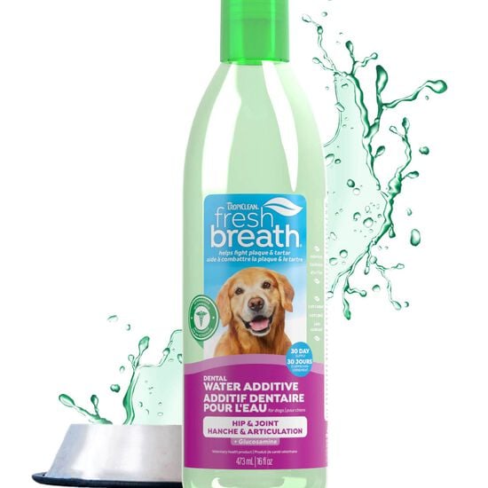 Additif dentaire Fresh Breath pour l'eau plus hanches et articulations pour chiens, 473 ml Image NaN