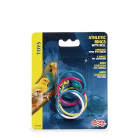 Toy athletic rings with bell