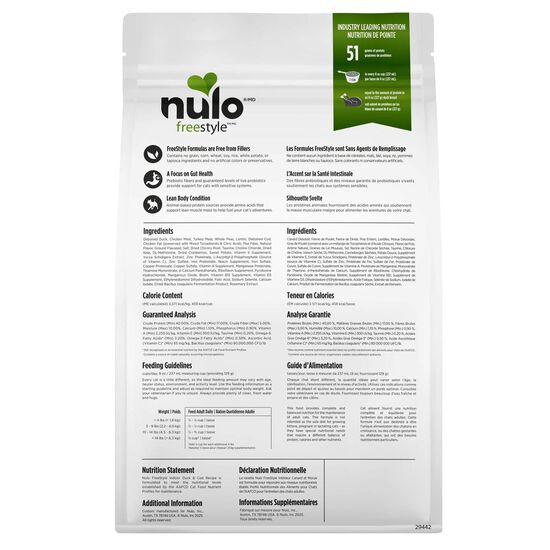 Nourriture s&egrave;che FreeStyle int&eacute;rieur au canard et &agrave; la morue pour chats adultes, 2,27 kg Image NaN