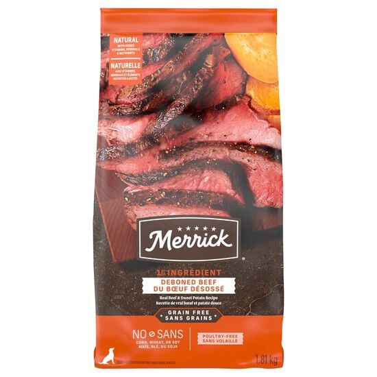 Nourriture s&egrave;che recette de vrai b&oelig;uf et de patate douce sans grains pour chiens Image NaN