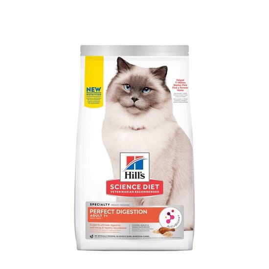 Senior Adult 7+ Perfect Digestion Chicken Dry Cat Food, 1.59 kg Image NaN