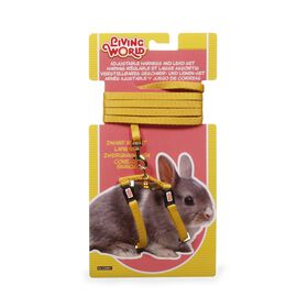 Adjustable Harness and Lead Set For Dwarf Rabbits, yellow