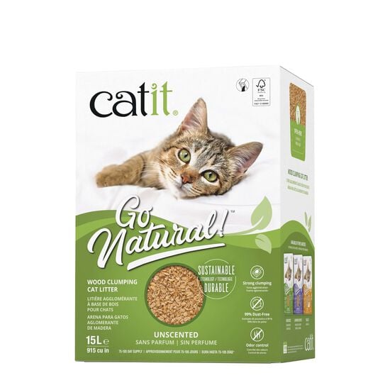 Go Natural! Wood Clumping Cat Litter, 7.8 kg Image NaN