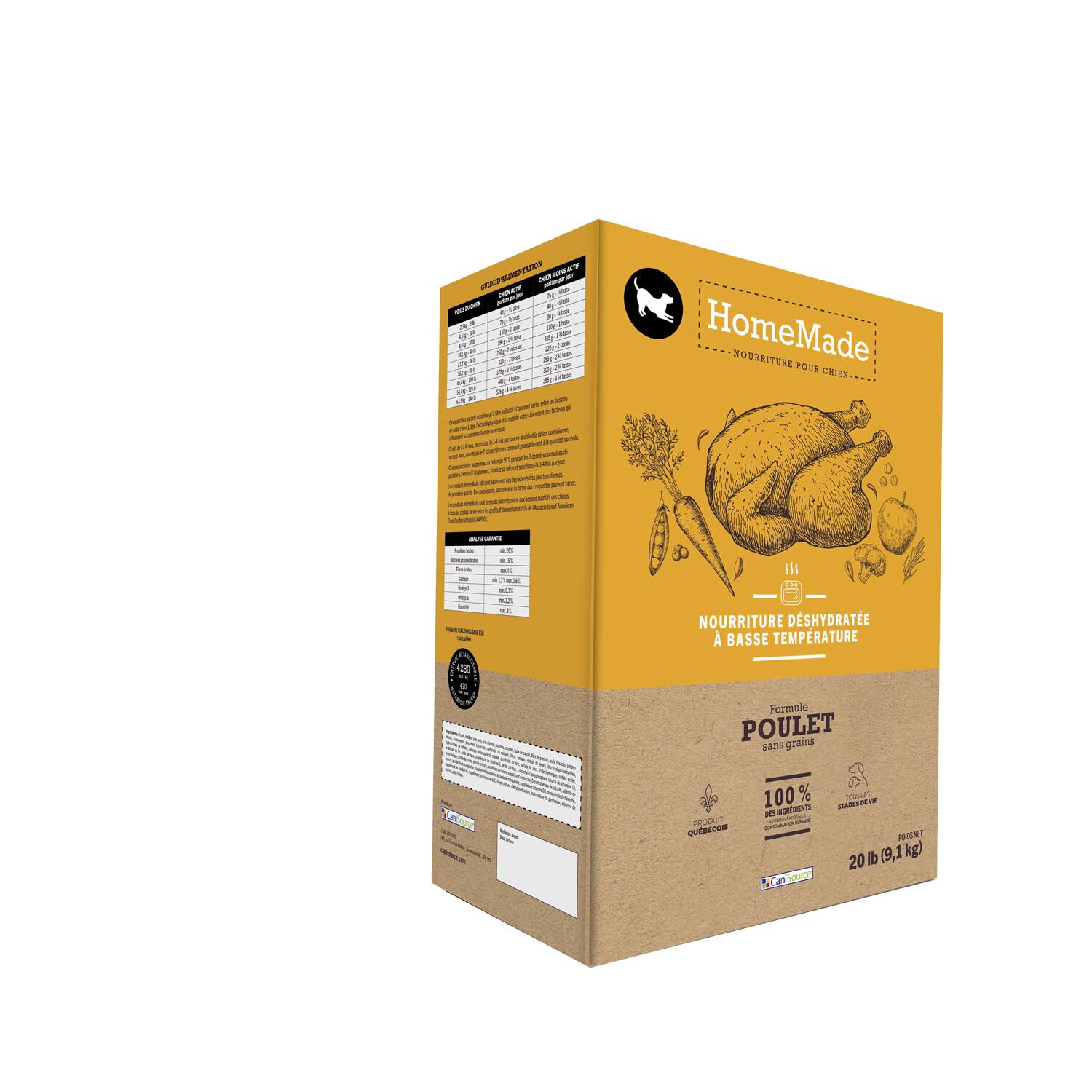 HomeMade Grain Free Chicken Dehydrated Dog Food, 9 kg CaniSource Mondou