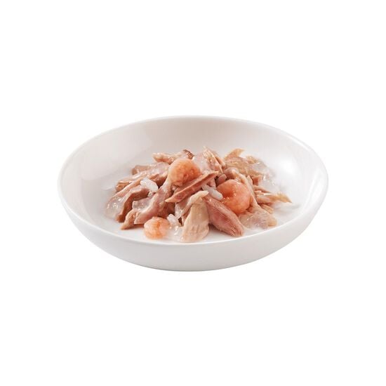 Nourriture humide au thon et crevettes pour chat Image NaN