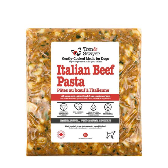 Italian beef pasta cooked meal for dogs Image NaN