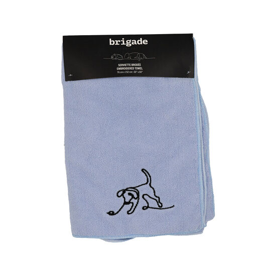 Embroidered Microfiber Towel, Light Blue Image NaN