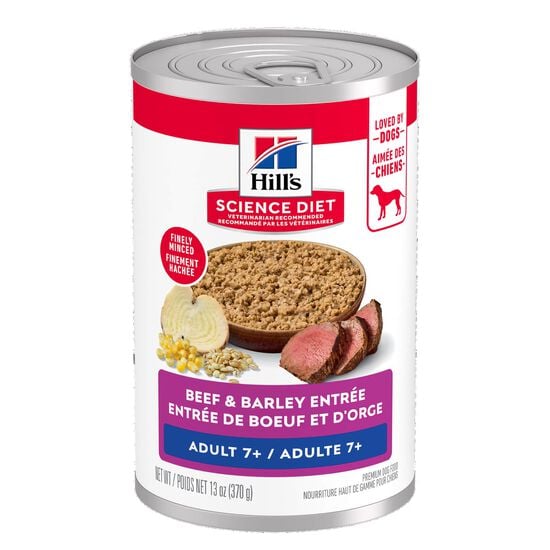 Senior 7+ Beef & Barley Entr&eacute;e Dog Food, 370 g Image NaN