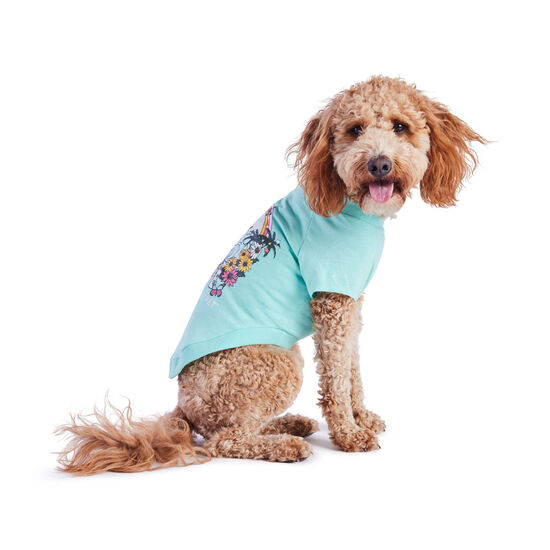T-shirt graphique pour chiens, aqua chin&eacute; Image NaN