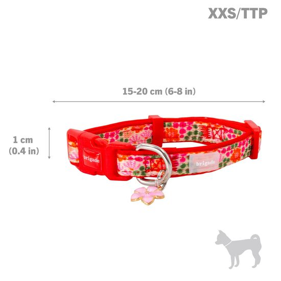 Mini collier nylon et neoprene avec breloque pour chiens, Fleurs d'Hawa&iuml; Image 3.0