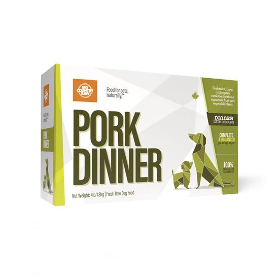 Nourriture crue pour chiens, repas au porc 1,8 kg Image NaN