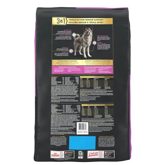 Nourriture s&egrave;che AdvantEDGE Soutien+ s&eacute;nior bouch&eacute;es &agrave; la viande au poulet et riz pour chiens, 10 kg Image NaN