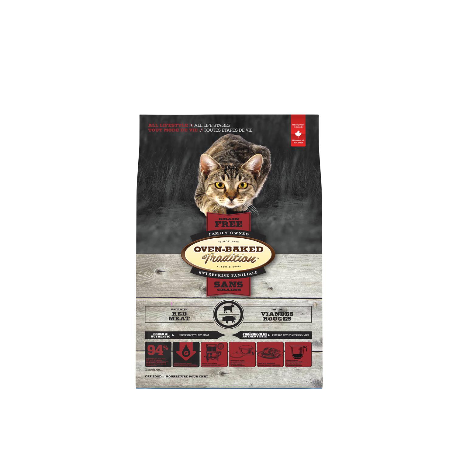 Grain-free made with red meat dry food for cats, 1,13 kg Oven