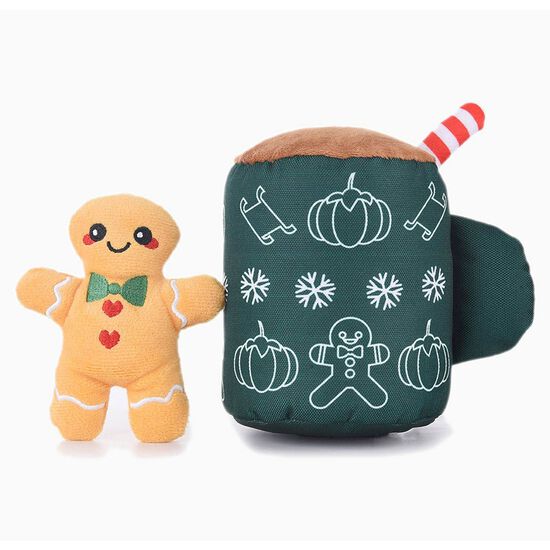 Jouet en peluche couineur latt&eacute; au pain d'&eacute;pices pour chiens Image 2.0