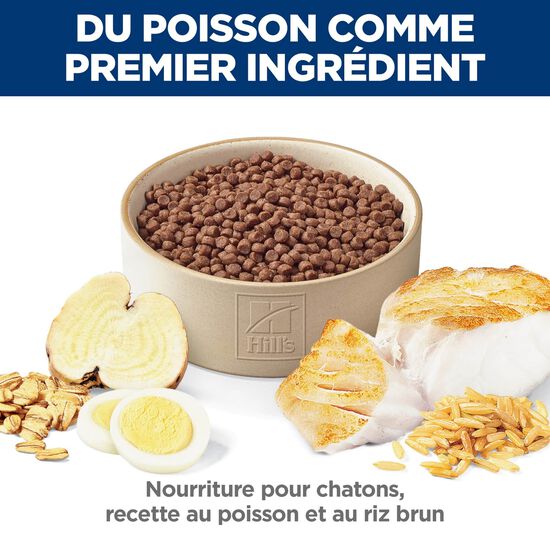 Nourriture sèche recette au poisson de mer et au riz brun pour chatons, 1,58 kg Image NaN
