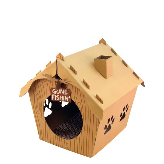 Maison en rodins avec griffoir pour chat Image NaN