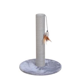 Purrty paper rope scratching post with feather toy
