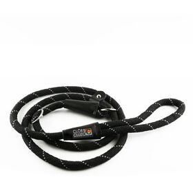 Reflective slip-knot corded leash, black