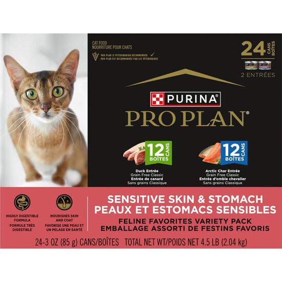 Specialized Sensitive Skin and Stomach Feline Favourites Variety Pack for Cats, 85 g x 24 Image NaN