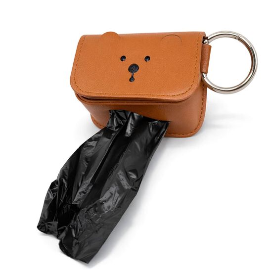 Distributeur de sacs de ramassage en similicuir, beige Image NaN