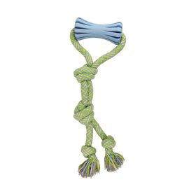 Jouet en corde tress&eacute;e &agrave; double prise pour chiens