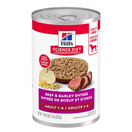 Entr&eacute;e de boeuf et d'orge pour chiens adultes 1-6, 370 g Image NaN