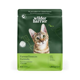 Nourriture s&egrave;che formule hypoallerg&egrave;ne &agrave; base d'insectes pour chats