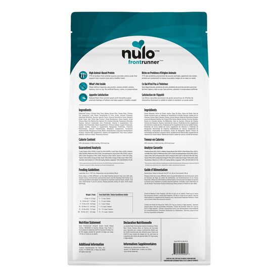 Nourriture s&egrave;che Frontrunner grains ancestraux  &agrave; la dinde, poisson blanc et quinoa pour chiens de petites races, 4,99 kg Image NaN