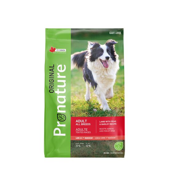 Dry food original lamb, peas and barley formula for adult dogs, 11.3kg Image NaN