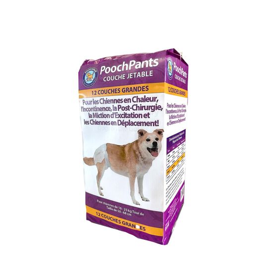 Couches absorbantes jetables « PoochPants » pour chiens, G Image NaN
