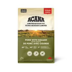 Nourriture s&egrave;che recette au porc avec courge pour chiens, 1,8 kg