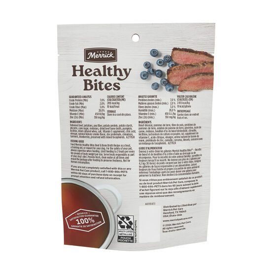 Healthy Bone Broth Bites Beef Treats for Dogs, 170 g Image NaN