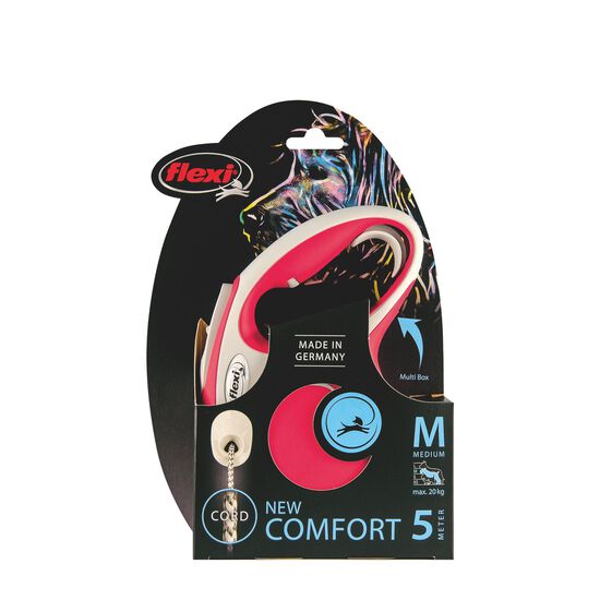 Laisse rétractable Comfort rouge en corde, 5m Image NaN