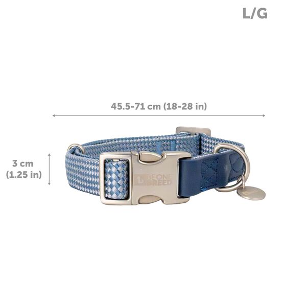 Luxury Woven Dog Collar, Navy Image 2.0