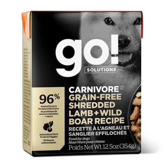 Carnivore Shredded Lamb and Wild Boar Recipe for Dogs, 354 g Image NaN