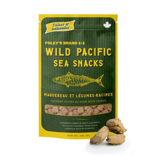 G&acirc;teries Wild Pacific Sea Snacks au maquereau et l&eacute;gumes-racines pour chiens, 225 g Image NaN