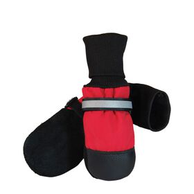 Fleeced-Lined Dog Boots, red