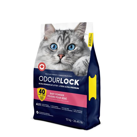 Liti&egrave;re agglom&eacute;rante pour chats, poudre de b&eacute;b&eacute;, 12 kg Image NaN