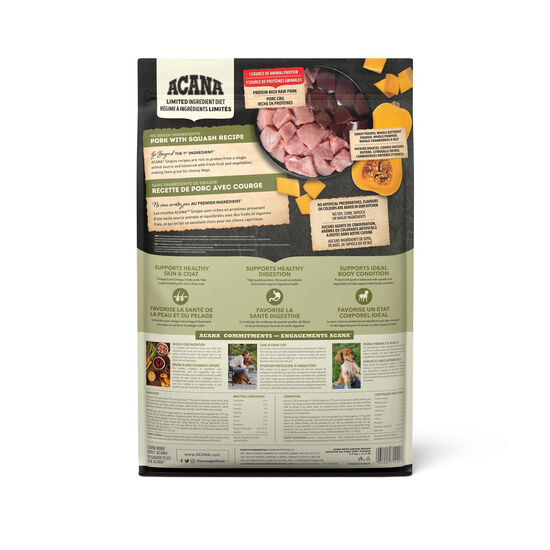 Nourriture sèche recette au porc avec courge pour chiens, 5,4 kg Image NaN