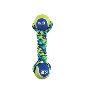 Double Tennis Ball Rope Dumbbell  with Tennis Ball Dog Toy