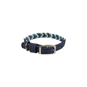 Mini collier tress&eacute; pour chiens, Bleu