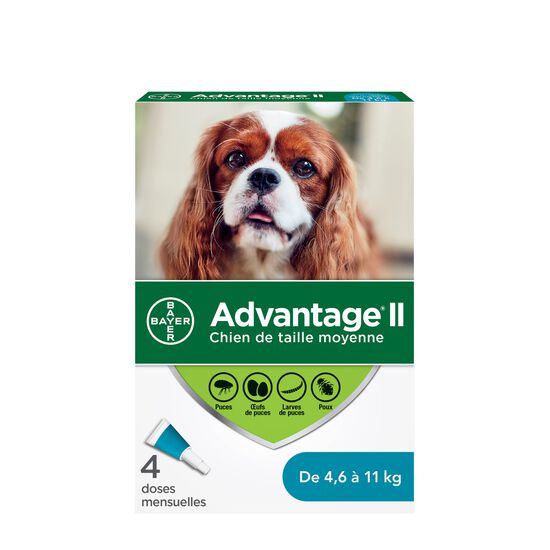 Protection topique puces et poux pour chiens 4,6-11kg, 4 un. Image NaN